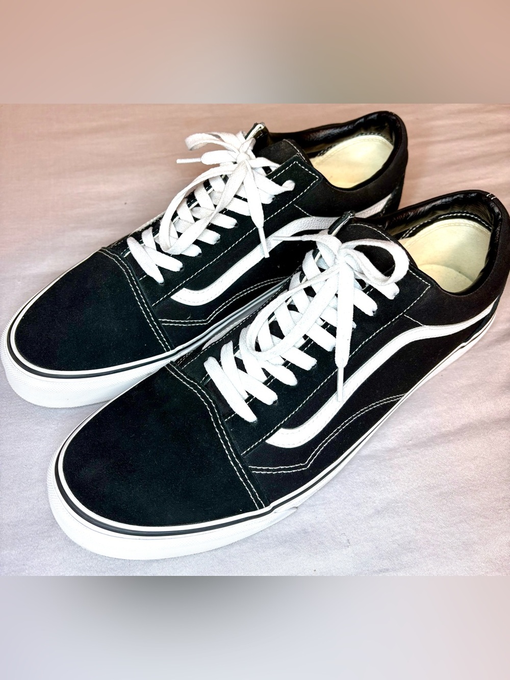 Vans Old Skool Black White Men’s Size 15 Suede Canvas Skate Sneakers